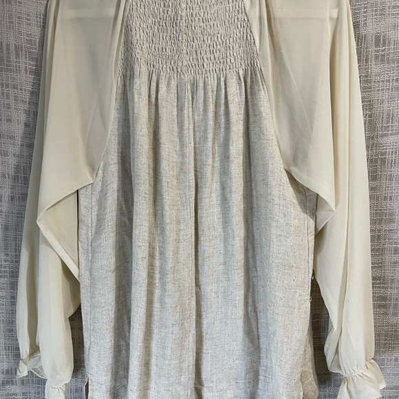 Umgee peasant top, long sleeve smocking top - Picture 5 of 6